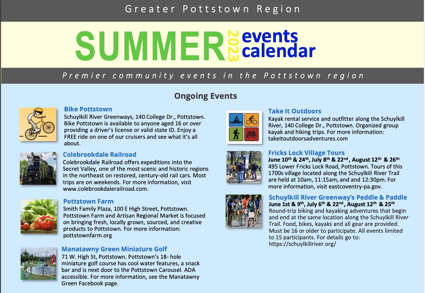 Discover the Best of Summer in Greater Pottstown Download the 2023